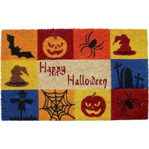 imageDII Decorative Halloween Welcome Mat Durable Outdoor Pet Friendly Coir Doormat Front Door Dcor 17x29 BooHappy Halloween
