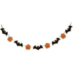 imageDII Fall Home ampamp Party Dcor Spooky Halloween Decorations Indoor ampamp Front Porch Garland 72Inch Length Ghost Garland 2 PieceBat  Pumpkin
