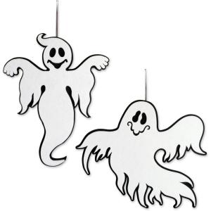 imageDII Fall Home ampamp Party Dcor Spooky Halloween Decorations Indoor ampamp Front Porch Hanging Foam Set Ghosts 2 Piece