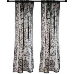 imageDII Fall Home ampamp Party Dcor Spooky Halloween Decorations Indoor ampamp Front Porch Single DoorWindow Panel 38x84 Haunted Lace