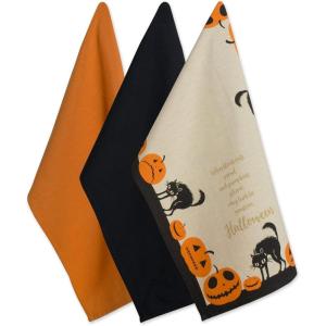 imageDII Halloween Hand Towels for the Kitchen Decorative Spooky ampamp Fun Cotton Printed Dishtowel Set 18x28 JackOLantern 3 CountJackolantern
