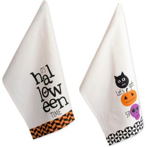 imageDII Halloween Hand Towels for the Kitchen Decorative Spooky ampamp Fun Cotton Printed Dishtowel Set 18x28 JackOLantern 3 CountLets Get Spooky