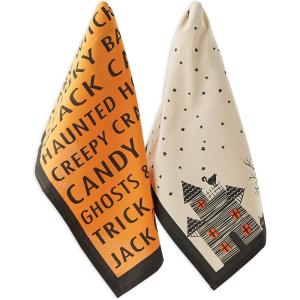 imageDII Halloween Hand Towels for the Kitchen Decorative Spooky ampamp Fun Cotton Printed Dishtowel Set 18x28 JackOLantern 3 CountMonster Bash