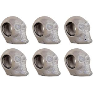 imageDII Halloween Napkin Rings Novelty Tabletop Dcor Set 2x15x15 Black Spider 6 PieceSilver Skull