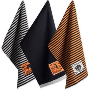 imageDII Happy Halloween Dishtowel Collection Embellished Cotton Kitchen Hand Towel Set 18x28 Home Sweet Haunted Home 3 CountHappy Haunting