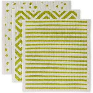 imageDII Swedish Dishcloths for Kitchen ampamp Cleaning Reusable Machine Washable ampamp Dishwasher Safe Biodegradable 775 x 675 Spooky 3 PieceAvocado  White