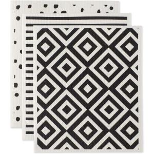 imageDII Swedish Dishcloths for Kitchen ampamp Cleaning Reusable Machine Washable ampamp Dishwasher Safe Biodegradable 775 x 675 Spooky 3 PieceBlack  White