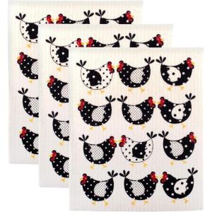imageDII Swedish Dishcloths for Kitchen ampamp Cleaning Reusable Machine Washable ampamp Dishwasher Safe Biodegradable 775 x 675 Spooky 3 PieceChickens