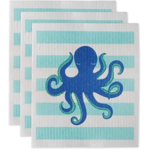 imageDII Swedish Dishcloths for Kitchen ampamp Cleaning Reusable Machine Washable ampamp Dishwasher Safe Biodegradable 775 x 675 Spooky 3 PieceOctopus