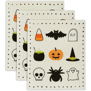 imageDII Swedish Dishcloths for Kitchen ampamp Cleaning Reusable Machine Washable ampamp Dishwasher Safe Biodegradable 775 x 675 Spooky 3 PieceSpooky