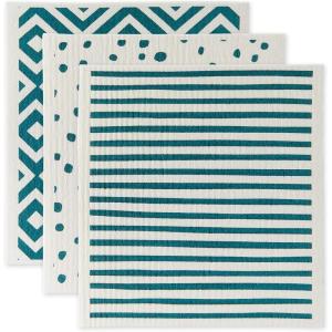 imageDII Swedish Dishcloths for Kitchen ampamp Cleaning Reusable Machine Washable ampamp Dishwasher Safe Biodegradable 775 x 675 Spooky 3 PieceTeal  White