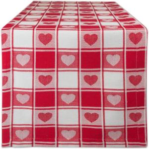 imageDII Valentines Day Table Top Collection Table Runner 14x72 Hearts CollageCheckered Heart