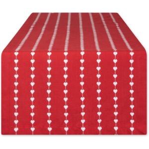 imageDII Valentines Day Table Top Collection Table Runner 14x72 Hearts CollageWhite Dobby Hearts