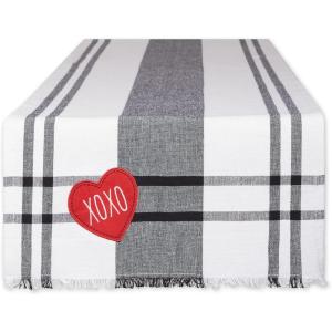 imageDII Valentines Day Table Top Collection Table Runner 14x72 Hearts CollageXoxo Farmhouse Plaid