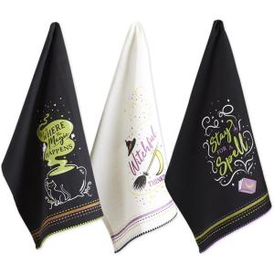 imageDII Witchful Thinking Collection Halloween Kitchen Dcor Dish Towel Set 18x28 Happy Howloween 3 PieceStay for a Spell