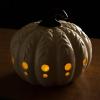 imageDII Fall Farmhouse Dcor Ceramic LED Lantern Indoor Halloween Dcor 9x9x75 Large White Pumpkin
