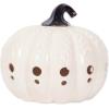 imageDII Fall Farmhouse Dcor Ceramic LED Lantern Indoor Halloween Dcor 9x9x75 Large White Pumpkin