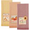 imageDII Pumpkin Spice Fall Kitchen Towels Collection Durable Cotton Cloth Decorative and Absorbent Dish Towel Set 18x28 Autumn 3 PieceAutumn Gingham