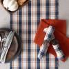 imageDII Thanksgiving ampamp Fall Table Decoration Autumn Farmhouse Plaid Napkin Set 20x20 Blue ampamp Orange 6 Count