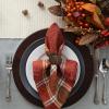 imageDII Traditional Harvest Wheat Jacquard Collection Thanksgiving Fall Table Dcor Damask Cotton Square Napkin Set 20x20 Wine Red Botanical 6 PieceWine Red Botanical