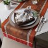 imageDII Traditional Harvest Wheat Jacquard Collection Thanksgiving Fall Table Dcor Damask Cotton Square Napkin Set 20x20 Wine Red Botanical 6 PieceWine Red Botanical