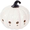 imageDII Fall Farmhouse Dcor Ceramic LED Lantern Indoor Halloween Dcor 9x9x75 Large White Pumpkin