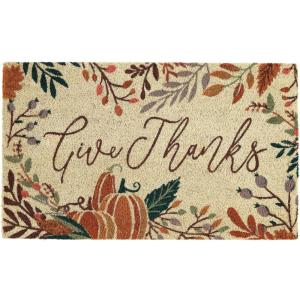 imageDII Natural Coir Outdoor Welcome Doormat Thanksgiving ampamp Fall Front Door Mat Porch Dcor 17x29 Give ThanksGive Thanks
