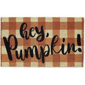 imageDII Natural Coir Outdoor Welcome Doormat Thanksgiving ampamp Fall Front Door Mat Porch Dcor 17x29 Give ThanksHey Pumpkin