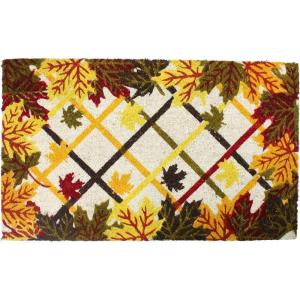 imageDII Natural Coir Outdoor Welcome Doormat Thanksgiving ampamp Fall Front Door Mat Porch Dcor 17x29 Give ThanksLeaves  Lattice