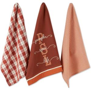 imageDII Pumpkin Spice Fall Kitchen Towels Collection Durable Cotton Cloth Decorative and Absorbent Dish Towel Set 18x28 Autumn 3 PieceAutumn
