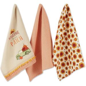 imageDII Pumpkin Spice Fall Kitchen Towels Collection Durable Cotton Cloth Decorative and Absorbent Dish Towel Set 18x28 Autumn 3 PieceTruck