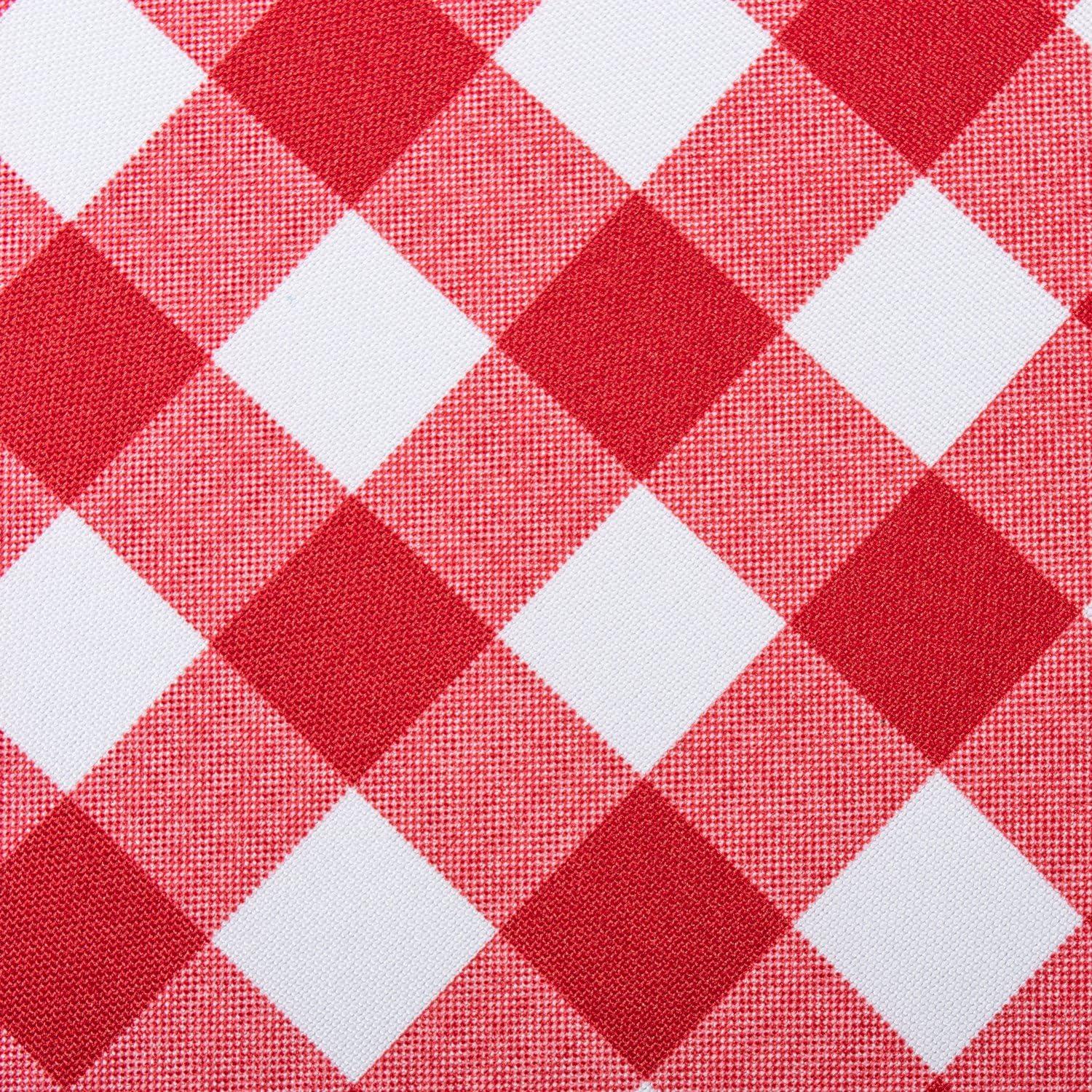 imageDII 100 Polyester Spill proof and Waterproof Machine Washable Tablecloth for Outdoor Use 60x84quot Red Check Seats 6 to 8 People84 x 60 Rectangular