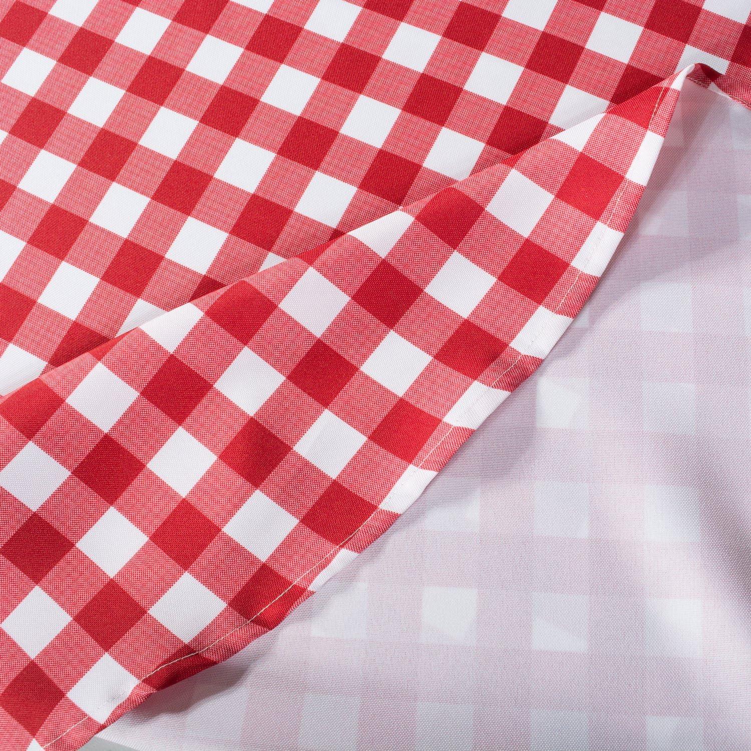 imageDII 100 Polyester Spill proof and Waterproof Machine Washable Tablecloth for Outdoor Use 60x84quot Red Check Seats 6 to 8 People84 x 60 Rectangular