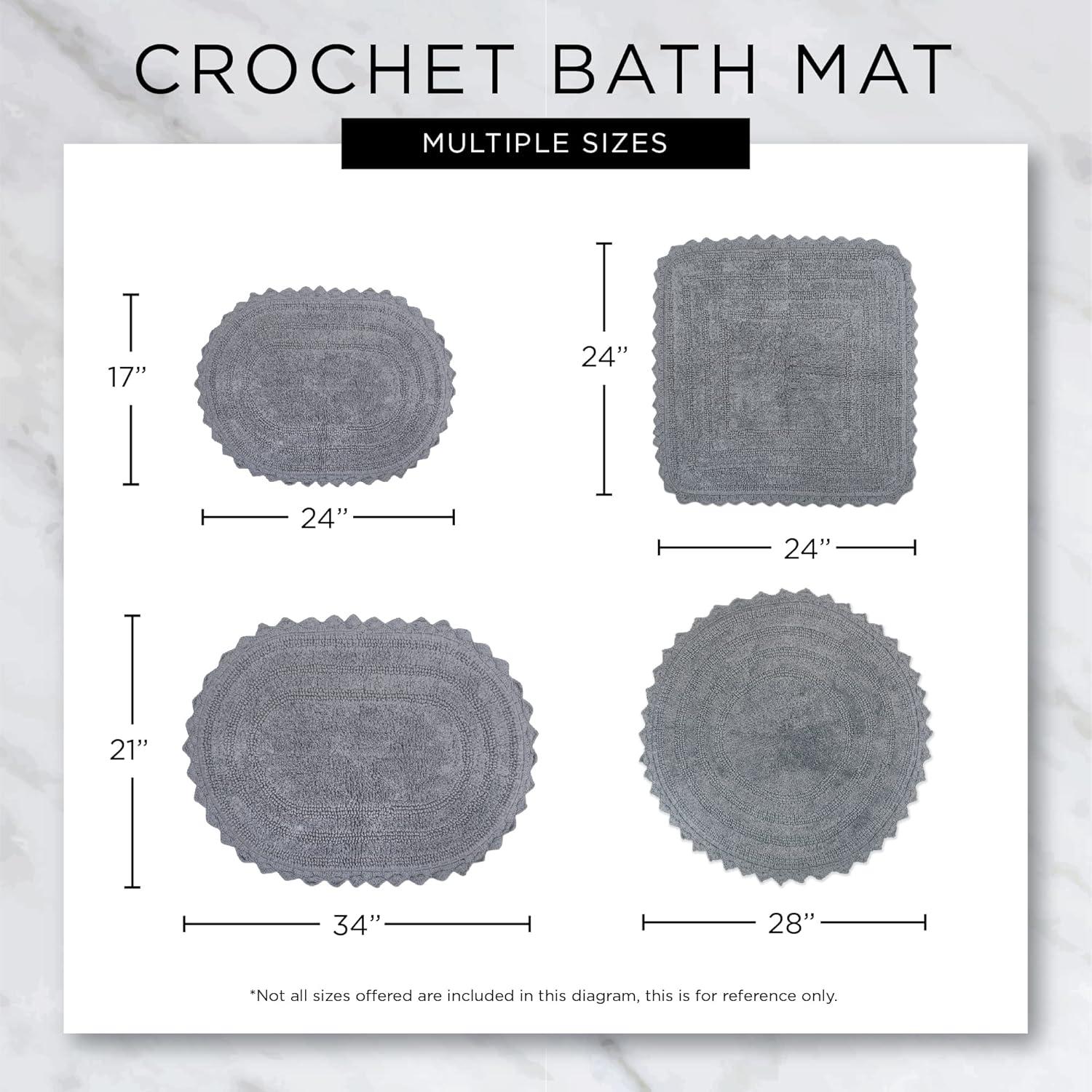 imageDII Crochet Collection Reversible Bath Mat Round 275quot Diameter Honey GoldBlueberry