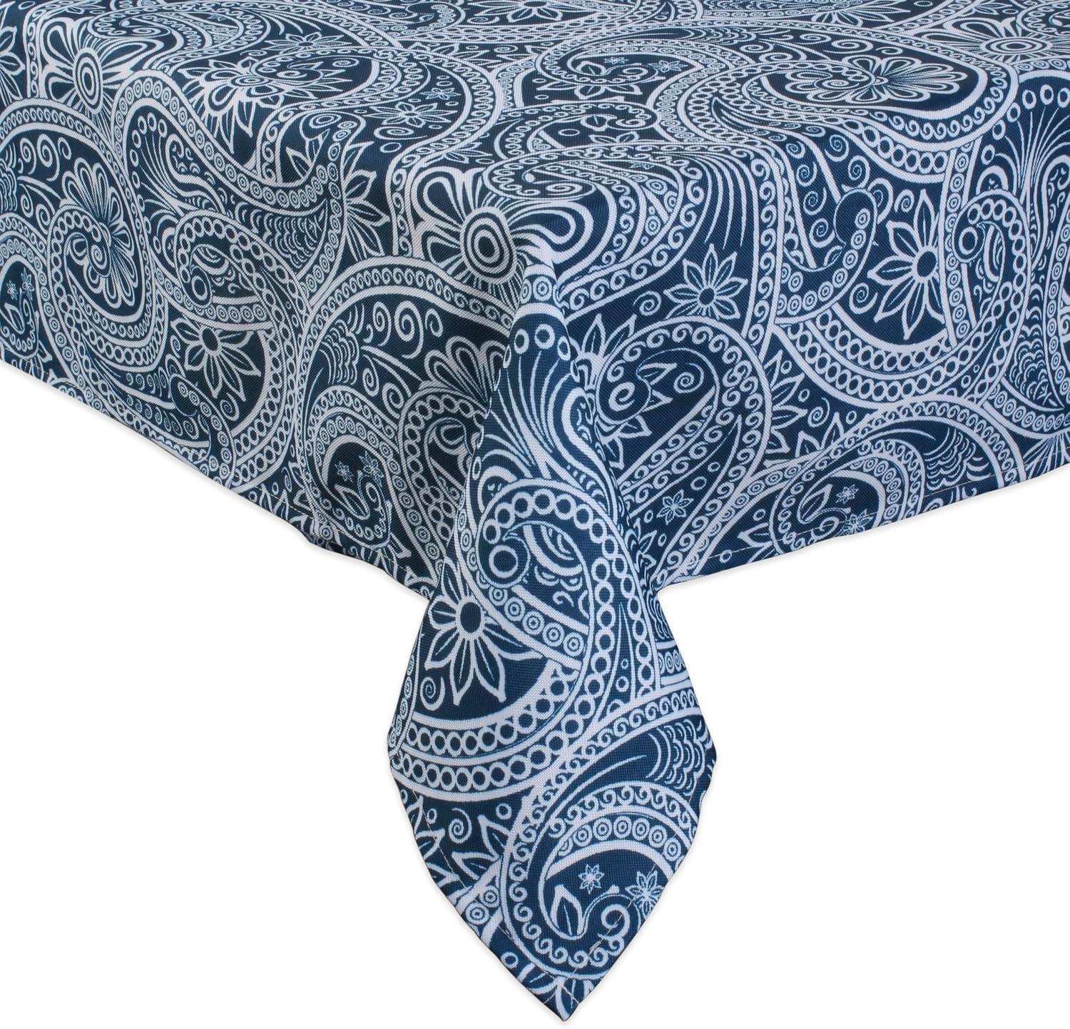 imageDII Paisley Outdoor Tabletop Collection Water Resistant Tablecloth 60 x 84 Blue120 x 60 Rectangular