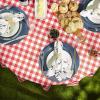 imageDII 100 Polyester Spill proof and Waterproof Machine Washable Tablecloth for Outdoor Use 60x84quot Red Check Seats 6 to 8 People60 Round