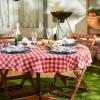 imageDII 100 Polyester Spill proof and Waterproof Machine Washable Tablecloth for Outdoor Use 60x84quot Red Check Seats 6 to 8 People60 Round
