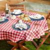 imageDII 100 Polyester Spill proof and Waterproof Machine Washable Tablecloth for Outdoor Use 60x84quot Red Check Seats 6 to 8 People60 Round