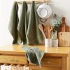 imageDII Basic Terry Collection Waffle Dishtowel Set 15x26 Solid Honey Gold 4 PieceSolid Artichoke