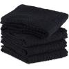 imageDII Basic Terry Collection Waffle Dishtowel Set 15x26 Solid Honey Gold 4 PieceSolid Black