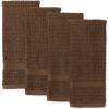 imageDII Basic Terry Collection Waffle Dishtowel Set 15x26 Solid Honey Gold 4 PieceSolid Brown