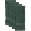 imageDII Basic Terry Collection Waffle Dishtowel Set 15x26 Solid Honey Gold 4 PieceSolid Dark Green