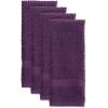 imageDII Basic Terry Collection Waffle Dishtowel Set 15x26 Solid Honey Gold 4 PieceSolid Eggplant