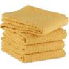 imageDII Basic Terry Collection Waffle Dishtowel Set 15x26 Solid Honey Gold 4 PieceSolid Mustard