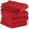 imageDII Basic Terry Collection Waffle Dishtowel Set 15x26 Solid Honey Gold 4 PieceSolid Red