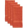 imageDII Basic Terry Collection Waffle Dishtowel Set 15x26 Solid Honey Gold 4 PieceSolid Spice