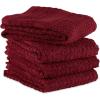 imageDII Basic Terry Collection Waffle Dishtowel Set 15x26 Solid Honey Gold 4 PieceSolid Wine