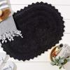 imageDII Crochet Collection Reversible Bath Mat Round 275quot Diameter Honey GoldBlack
