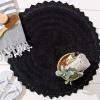 imageDII Crochet Collection Reversible Bath Mat Round 275quot Diameter Honey GoldBlack