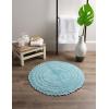 imageDII Crochet Collection Reversible Bath Mat Round 275quot Diameter Honey GoldCameo Blue